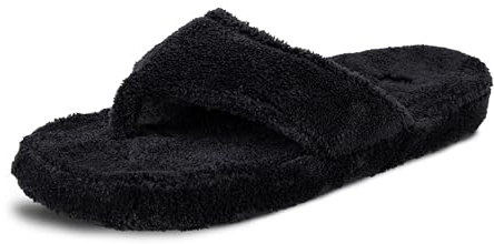 Acorn Women's spa slippers, Black, 6 7 UK