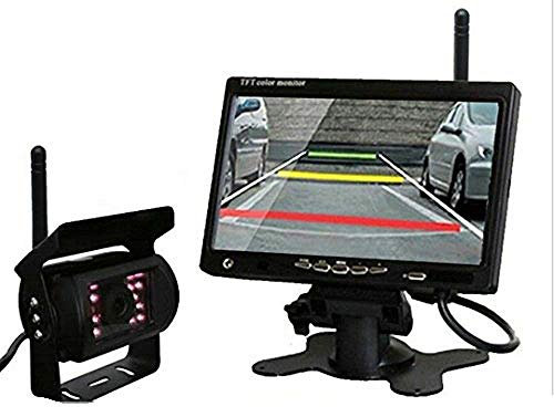 BW Funk 17,78 cm Auto Rückspiegel Monitor + Funk Rueckfahrkamera + 2 x Antenne für LKW