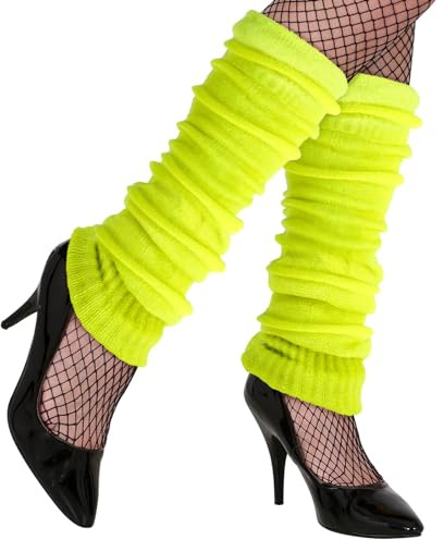 W WIDMANN MILANO Party Fashion - Beinstulpen für Erwachsene, Kostüm Zubehör 80er Jahre, Beinwärmer für Karneval & Mottoparty