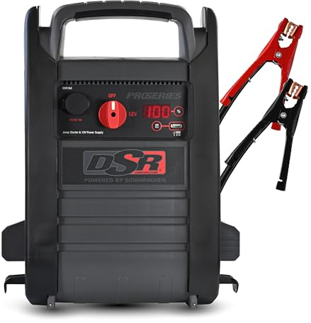 Schumacher Electric DSR ProSeries Car Battery Jump Starter - 2200 Peak Amp 12V Car Starter, Jump Box & Portable Power Station - Digital Display, Heavy-Duty Clamps - DSR165