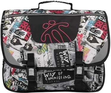 TOTTO - Mochila Escolar, Modelo Tijeras, Cartera Escolar, Capacidad 15 litros, 3 Compartimentos, Espaldar Ergonómico con Flujo de Aire, Correas en S para Mayor Comodidad, Estampado Gris y Negro