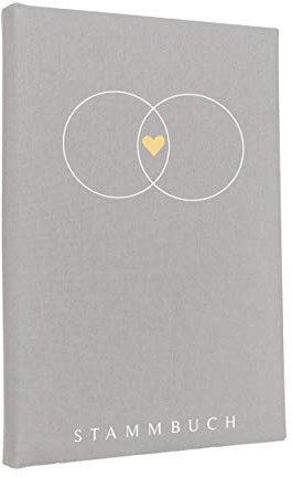 Hochzeitideal – Stammbuch der Familie Serie Alan hellgrau 21,0 cm x 15,0 cm - Buchbinderleinen Stammbuch Hochzeit - Familienbuch Standesamt mit 6-fach Ringmechanik für Urkunden mit Behördenlochung