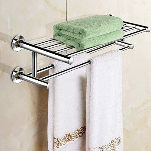 AlfaView Porte-Serviettes, Étagère Salle de Bain Acier Inoxydable, Serviteur de Douche Porte-Vêtement Porte Salle de Bain Douche Support