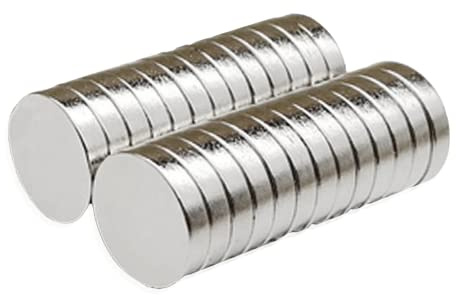Yizhet Neodymium Magnets, Pack of 20 Round Magnets Approximately 7 kg Tensile Force, Suitable for Arts, Crafts, Hobby, Home and Office Magnets (15 x 4.5 mm)
