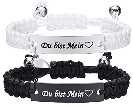 XUANPAI Paar Armband Magnetische Armbänder - Edelstahl Herz Magnet Partnerarmbänder Liebesgeschenke Paar Armbänder fur Damen Herren Magnetisches Armband für Paar