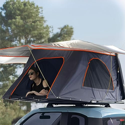 QUTBAG Vollautomatisches Auto-Dachzelt, seitlich zu öffnendes Dachzelt mit Teleskopleiter und Matratze, Outdoor-Camping-Pop-up-Zelt 3s, schnelles Öffnen, bietet Platz für 2–3 Personen
