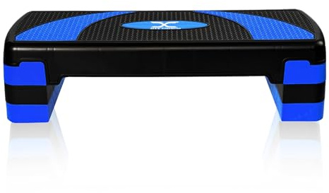 MAXSTRENGTH Aerobisk Stepbräda – 3 Justerbara Höjdnivåer (10cm, 15cm, 20cm) – För Hemmagym & Träning – Steppbräda för Cardio, Aerobics, Yoga & Viktträning – Inomhus/Utomhus Fitness Step