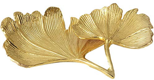 Wanjorlay Blatt Gold Ginkgo Biloba Blatt Dekorative Schale Gold Schmuck Schale Schreibtisch Dekorative Schale Organizer Tablett für Ring Halskette