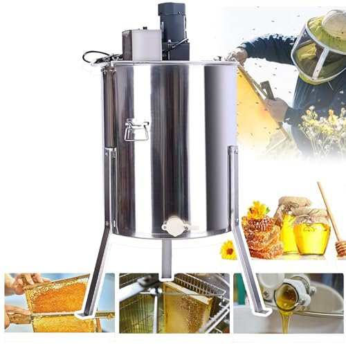 HDaspijh Elektrischer Honigschleuder, 2/3/4 Rahmen, Edelstahl, Bienenextraktor, Separator, Wabenschleuder, Zentrifugenmaschine, Bienenhaltungsausrüstung, Werkzeug für Hobby-Imker,2Frame