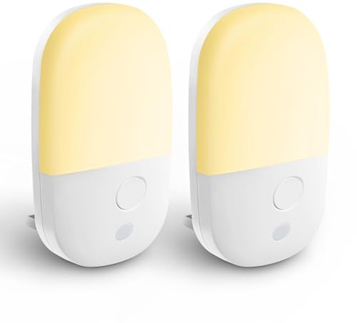 [2 Pezzi] Luce Notturna per Bambini con Sensore Crepuscolare, Luci Notturne per Bambini 3 Livelli di Luminosità Regolabili, Adatto per camere da letto, soggiorni, corridoi, 0.5w, 2700K Bianco Caldo