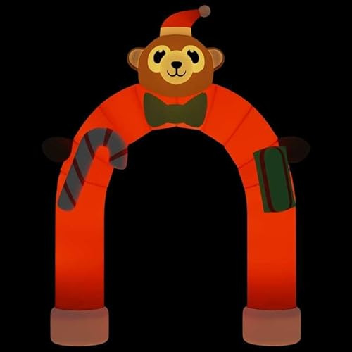 Arco di Natale gonfiabile con S 380 cm – Inflatable Christmas Arch Outdoor Decor, tessuto Oxford con rivestimento in poliuretano, durevole e resistente alle intemperie, perfetto per giardino, porta di