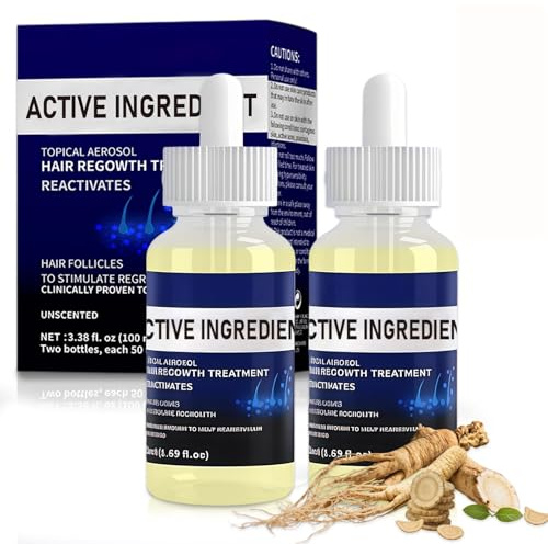 Serum Capilar Anticaída 2 x 50 ml, Hair Growth Serum con Biotina, Densificador Capilar Ligero para Hombre y Mujer, Serum Capilar Fortificante para Cabello Fino, Débil y Dañado, Azul