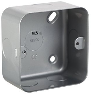 KNIGHTSBRIDGE M8700 Metal Clad 1G Back Box, Silver