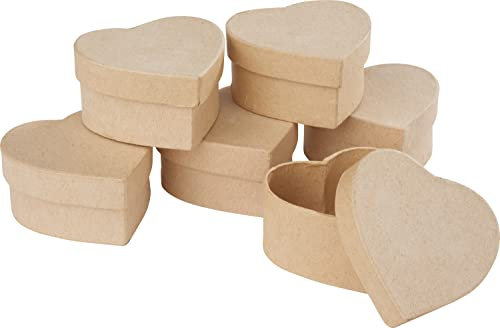 6 Stk. VBS Schachtel Herz Pappmaché Herzschachteln basteln Geschenk Hochzeit Liebe Decoupage Decopatch