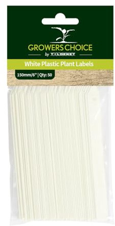 Tildenet 150mm/ 6-inch Plastic Plant Labels - White