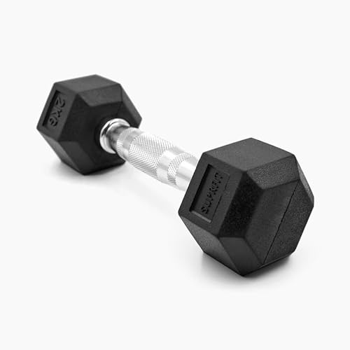 Suprfit Hexagonhantlar – hantelset, vikter på 1–50 kg med gummibeläggning i par, sexkantiga hantlar, set för crosstraining och funktionell träning, vikter, hantelset, dumbbells-set