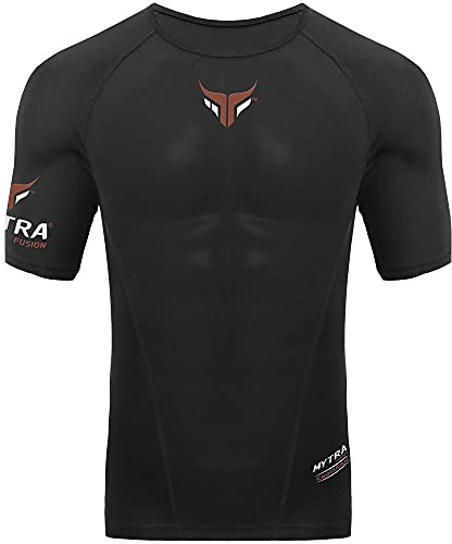 Mytra Fusion BJJ Rash Guard Men Base Layer Compression Rash Guard (Black, Small)
