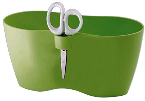 Erhard-Trading Kräutertopf MEDRA DOBLO + Schere für Kräuter 25 x 15 cm Olivengrün Blumentopf Doppel