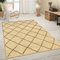 Paco Home Teppich Wohnzimmer Jute Naturfaser Handgearbeitet Modernes Skandi 3D Muster, Grösse:120x170 cm, Farbe:Creme