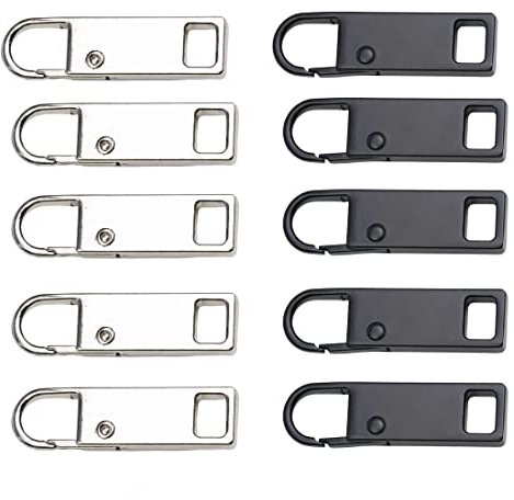 10 Stück Haken für Reißverschlüsse, Lamp Reißverschluss Ersatz Metall Laschen zur Reparatur von Reißverschluss, für Kleidung, Gepäck, Koffer, Rucksack