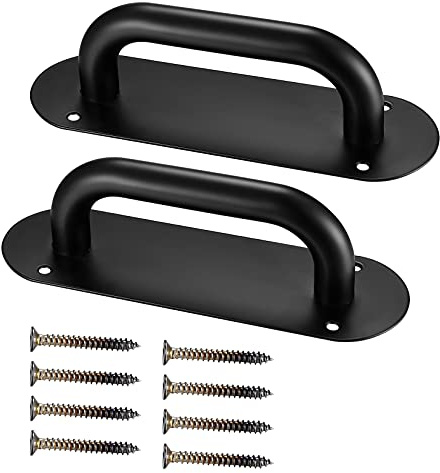 Glidande Dörrhandtag, 2-Pack Träskedörrhandtag, Skjutdörrhandtag Med Bakplatta, Push-Pull Dörrhandtag Med Bakre Platta, Stora Portdörrhandtag, Dörrhandtagsplatta(200x65mm)