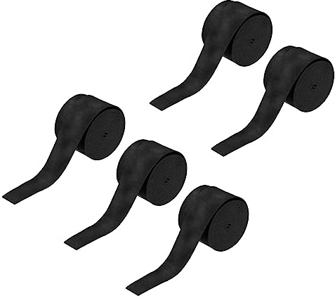 QUARKZMAN 5pcs Tambour Bâton Ruban Baguette Tambour Poignées 27mm(1) Noir