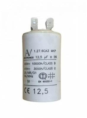 cyclingcolors Condensateur de pompe à eau 12,5µF Ø35mm longueur 60mm avec 4 cosses Démarrage Permanent Moteur Piscine Puit Cave Compresseur Evacuation Vidange DAB