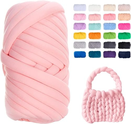 SDNAM Chunky Yarn Chunky Laine Fil Roving Crochet DIY Tricoté À La Main Crochet Couverture Tapis Couverture Oreiller Lit pour Animaux de Compagnie Lit et Clôture de Lit(18@,2 Roll(500g))