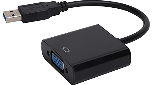 USB Till VGA Adapter USB 3.0 Hane Till VGA 15Pin Femal Inget Behov Av en Extern el Leverera Ström på en Gång Genom UsbInterface e Converter Support 1080 Vid 60Hz (Svart)