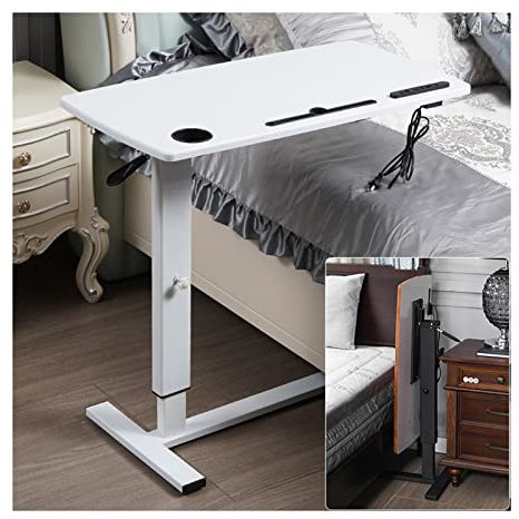 Klapptisch, Nachttisch, bewegliche Hebenut zum Platzieren von Wasserbechern, Mobiltelefonen, Computern, Klappsofas, Lazy-Bed-Vordertisch, Heimschreibtisch (Größe: 45 x 85 x (66/94) cm, Farbe: Beige)