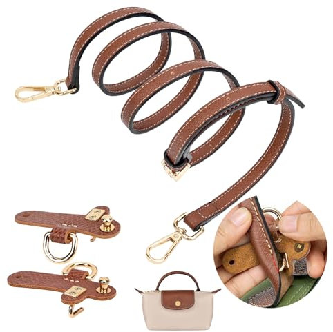 Schultergurt für Longchamp Damen Taschen - Einstellbarer Taschengurt ohne Stanzen von Löchern für Longchamp Mini Bag Straps (Braun)