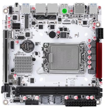 PeeliCeeli LGA 1700 Mini ITX Mainboard Q670, 8 Bay NAS Motherboard 3 x M.2 NVMe, 8 x SATA3.0 Board DDR5 with i226-LM 2.5GbE, PCIe5.0x16, USB C, Audio Port, Barebone NO RAM/SSD/OS