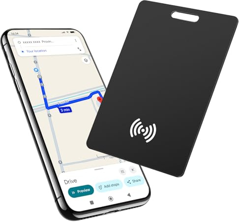 Tracker per Android, Wallet Tracker Ricaricabile, compatibile con l'APP Google Find Hub(solo Android), Scheda di Localizzazione Bluetooth per Chiavi, Bagagli, Valigie e Borse