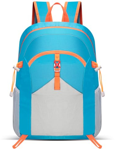 Cozary Mochila Senderismo Plegable, 28 L Ultraligera Mochila de Viaje Hombre Mujer, Mochila Impermeable para Trekking, Montaña, Deporte y Excursiones