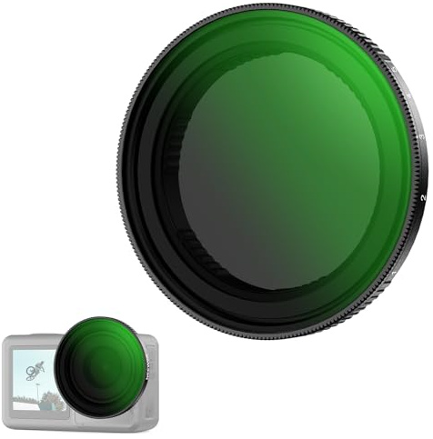 NEEWER Variabelt ND-filter kompatibelt med DJI Osmo Action 5 Pro/4/3, ND2-32, 1–5 stopp, Snap On, flerhärdat HD-optiskt glas, gråfilter, actioncam objektivfilter, fotograferingstillbehör