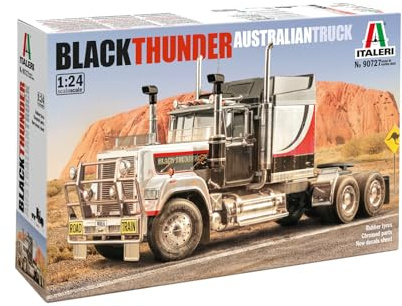 Italeri 90727 Black Thunder Australian Truck, skala 1:24, Plastic Model Kit/plastmodell för montering