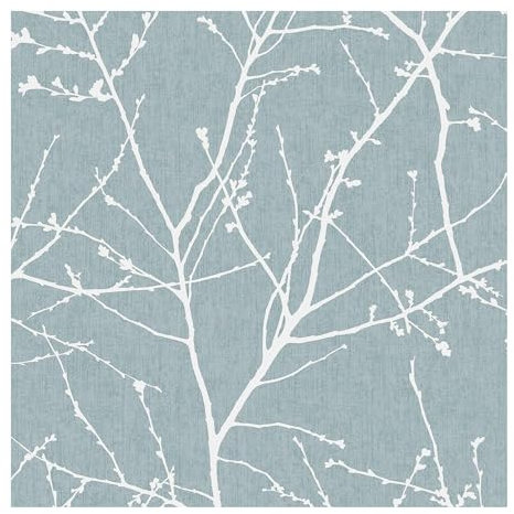 Superfresco Easy Zweig Mustertapete für Wohnzimmer Schlafzimmer Blau 33-270