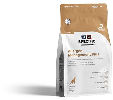 SPECIFIC® Allergen Management Plus (FOD-HY) 400 g - Hypoallergenes Trockenfutter für Katzen - Mit hydrolysiertem Protein - Für Katzen jeden Alters mit Allergien - DECHRA Veterinary Products