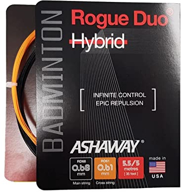 ASHAWAY Rogue Duo 0.68-0.61mm Badminton Hybrid Set