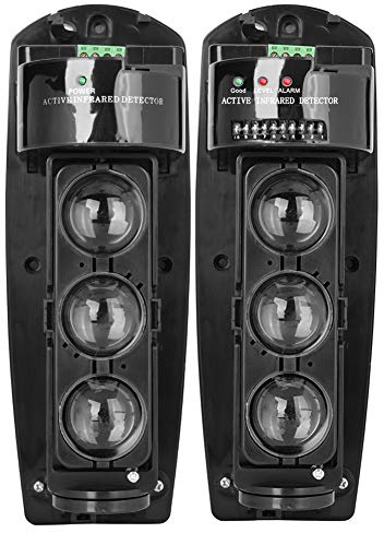 Demeras Rilevatori a Triplo Raggio Allarme a Triplo Raggio Rilevatore LED fotoelettrico a infrarossi Sistema di Sicurezza Trasmissione Wireless per Sistema di Allarme di Sicurezza Domestica(ABE-50)