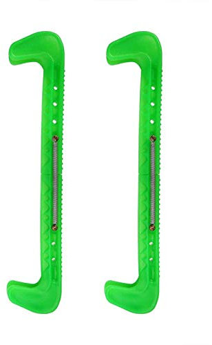 Eishockey Skate Blade Guards, Abdeckungen mit Einstellbarer Feder, Kunststoff f¨¹r Professionellen und Amateuren - Eishockey, Shorttrack und Figurenlauf (Gr¨¹n)