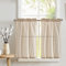 TOPICK Tende a righe in lino con strisce, opache, per cucina, sala da pranzo, bagno, piccola finestra, 65 x 60 H (cm) marrone su beige
