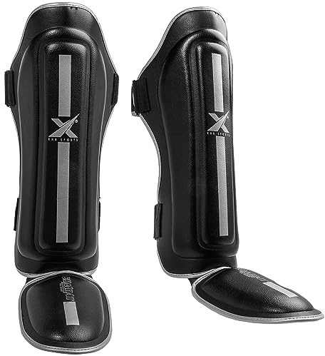 Xn8 MMA Shin Guards Kickboxing Shin Pad for Fighting Karate Boxing Training Taekwondo BJJ Lamina Hide Leather Instep Leg Protector Muay Thai Shin Guards