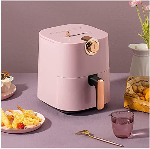 4,7 Quart Air Fryer 1300W Elektrisk Varmluftsugn Oljefri Spis Hälsa Pommes Frites Pizzamaskin För Stekning Stekning Återuppvärmning (Color : Pink)