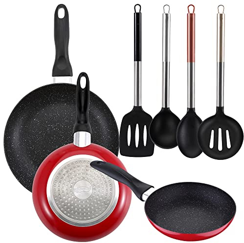 PACK DE 3 SARTENES SAN IGNACIO Ø16CM Ø20CM Ø24CM + SET DE 4PC DE UTENSILIOS DE COCINA EN NYLON
