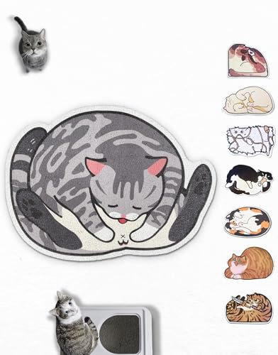 Lukamoo® Cute Cat Litter Mat (76x51cm), Large/L, for Kitty Litter & Cute Cat Litter Box