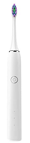 HELICIA Electric Sonic Toothbrush with 3 Modes, 2 Replacement Brush Heads, 2 Minutes Automatic Timing Function, Ergonomic Design, White