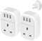 UK to US Adaptor Plug 2 Pack, USA Travel Adapter with 3 USB Ports, American Thailand Mexico Colombia Grounded Charger, 4 in 1 Plug Adapter from UK to USA for Phone, Pad, Android, Samsung (Type B)