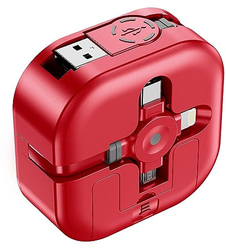 ASICEN Multi Charger Cable, 3 in 1 Multi USB Cable[4.5A 1.2M], Retractable Fast Charging Cable with Lightning/Type C/Micro USB for iPhone/Tablets/Samsung Galaxy/LG/Pixel/Huawei/HTC/OnePlus/PS