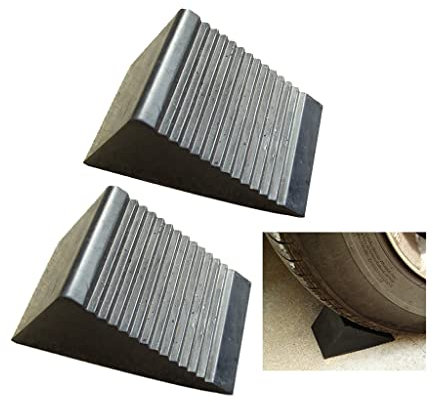 Agashi Rampe de Bordure, Paquet de 2 Cales de Roue En Caoutchouc, Rampe Tampon D'Escalier, Pour La Plupart Des Tailles de Pneus, Cales de Base Antidérapantes, Aide À Fixer Les Roues